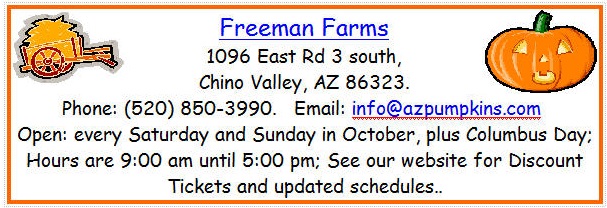 Freeman Farms Chino Valle, AZ Pumpkin Patch