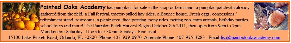 Paint Oaks Acadamy Pumpkin patch