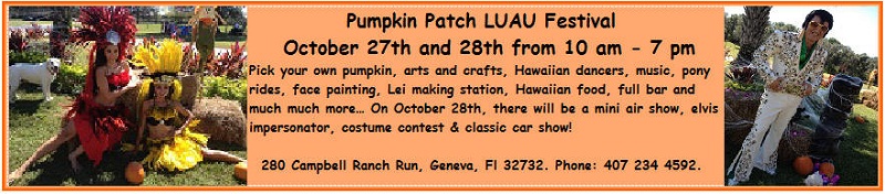 Pumpkin Patch Luau in Geneva, Florida on Oct 27-28