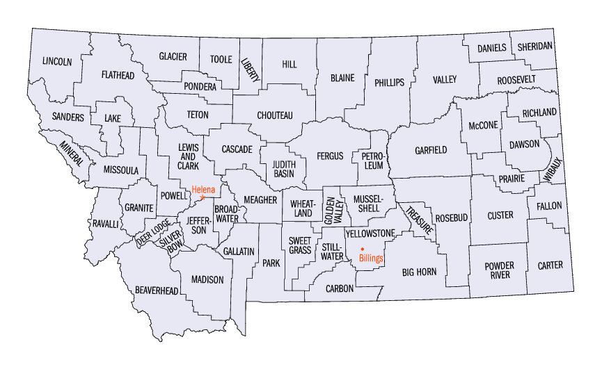 County Map of Montana