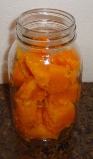 pumpkin cubes in jars
