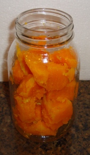 pumpkin cubes in jars